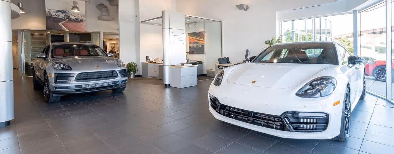used and certified pre-owned Porsches inside the Tulsa dealership